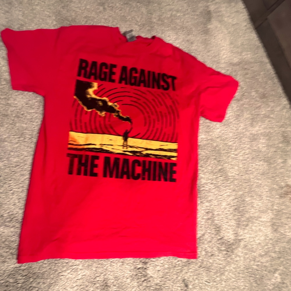Rage Against the Machine Shirt Smoke Signals Red Adult Medium.